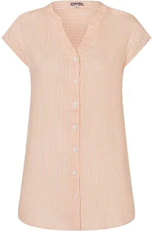Timezone Damen Striped Shotsleeve Blouse Bluse, , XXL