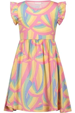Salt & Pepper BY KIDS PARK Mädchen Girls Jersey Dress Rainbow AOP Kinderkleid, , 128 cm