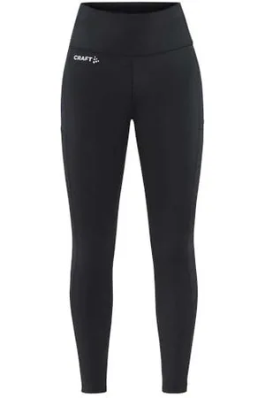 Craft ADV Essence Tights 2 | Sportleggins Damen lang S | Black | Hoher Komfort bei intensiven Trainingseinheiten | Hohe Elastizität | Sport Hosen Damen mit breitem Bund | Perforierte Details