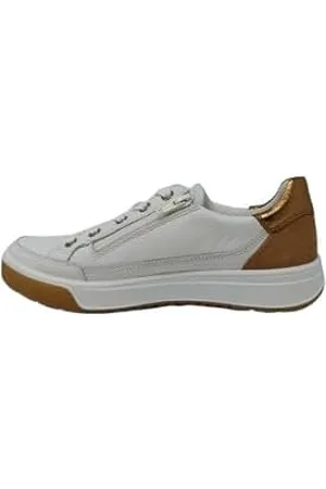 ARA Damen ROM Sneaker, Weiss,Biscuit,Whisky, 38 EU
