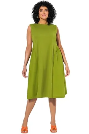 Ulla Popken Damen große Größen Übergrößen Plus Size Kleid, Materialmix