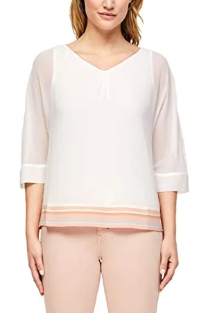 QS by s.Oliver Damen 150.10.004.10.100.2014963 Bluse, White, 34