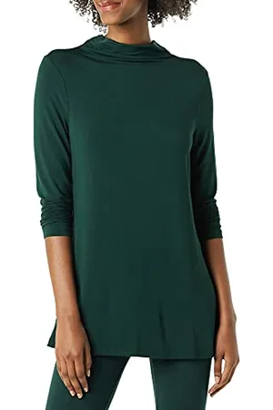 Amazon Damen Langärmelige Jersey-Tunika Stehkragen (Früher Daily Ritual), , L