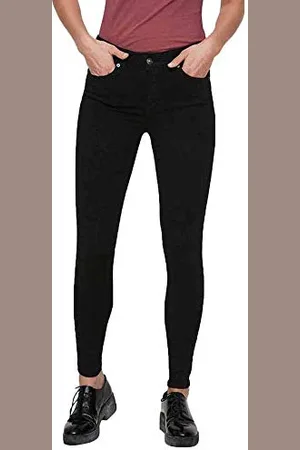 VERO MODA Damen Vmlux Nw Super Slim Ba037 Noos Jeans, Black Black, M / 34L EU
