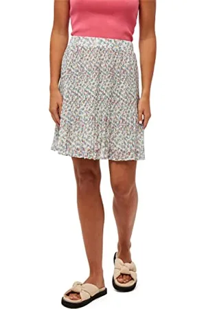 Minus Damen Rikka Short Skirt Kurzer Rock, Minzgrün mit Blumenmotiv, 36 EU