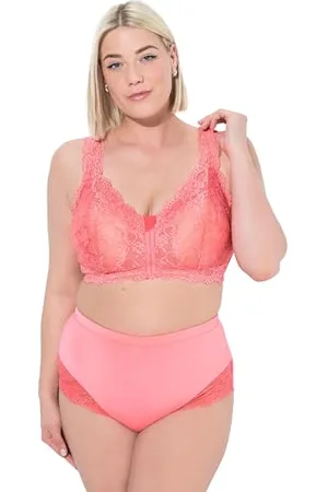 Ulla Popken Damen große Größen Übergrößen Plus Size Bralette, Spitze, Reißverschluss, ohne Bügel