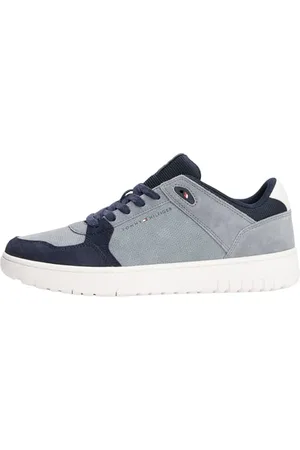 Tommy Hilfiger Herren Th Basket Core Lite Suede Fm0fm05519 Low Top, Grey (Overcast Grey), 43 EU