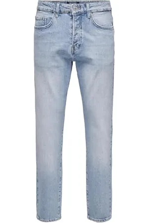 Only & Sons Herren Regular Denim Pants mit Rissen 5-Pocket Jeans Hose Bleached Washed, Farben: , Größe Jeans:30W / 32L, Beinlänge:L32