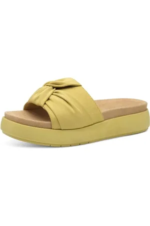 Marco Tozzi Damen Pantoletten Bequem Sommer, Gelb , 38 EU