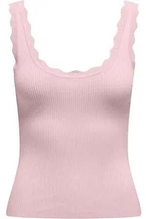 JDY Nanna S/L Scallop Edge Top KNT Noos