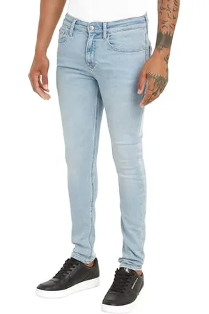 Calvin Klein Jeans Herren Jeans Skinny mit Stretch, Blau (Denim Light), 34W/30L