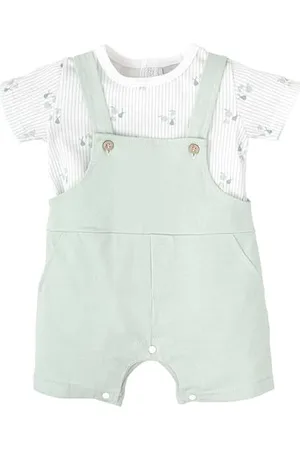 BABIDU Unisex Baby Conjunto Bebé Con Peto Corto Y Camiseta, Algodón Suave 100% Set mit Latzhose, , 2 años