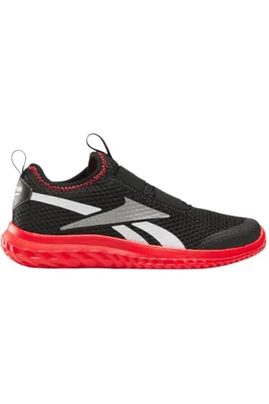 Reebok Rush Runner Slip-ON Sneaker, Black/ENERGYRED/White, 30 EU