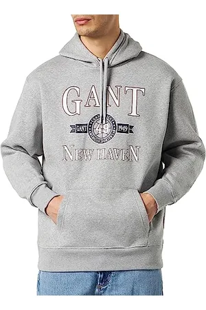 GANT Herren Crest Hoodie Retro Logo Kapuzenpullover, , L