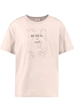 Gerry Weber Damen Shirt mit Frontdruck GOTS halber Arm T-Shirt 1/2 Arm Halbarmshirt Frontprint Clay 42