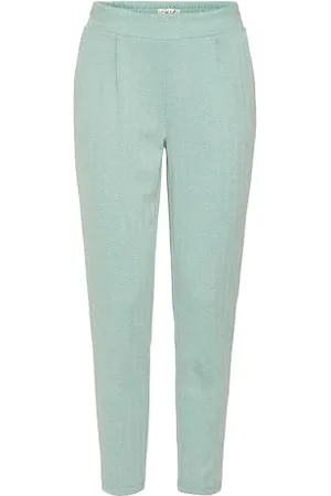 Ichi IHKATE Jacquard Damen Hose Stoffhose mit Eingrifftaschen Paspeltaschen Gummizug leicht elastisch Regular fit, Größe:M, Farbe: