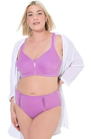 Ulla Popken Damen große Größen Übergrößen Plus Size Midislip, Mikrofaser, Satinstreifen