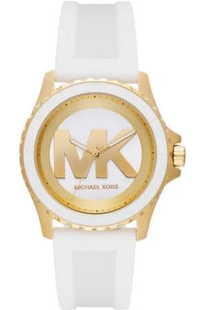 Michael Kors Damen Analog Quarz Uhr mit Silikon Armband MK7535