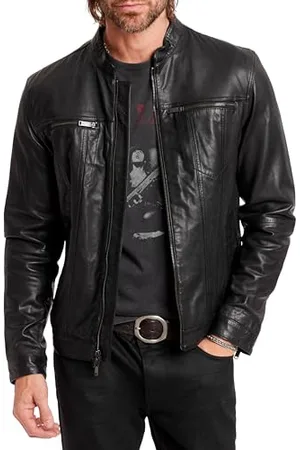 John Varvatos Herren Brando Leather Jacket Lederjacke, , L