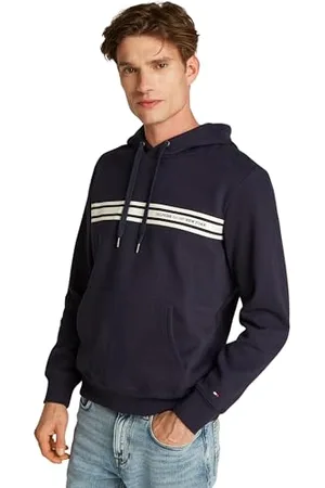 Tommy Hilfiger Herren Hoodie Central Chest Stripe mit Kapuze, Blau (Desert Sky), XL