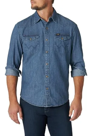 Wrangler Herren Iconic Regular Fit Snap Shirt Hemd mit Button-Down-Kragen, , XL