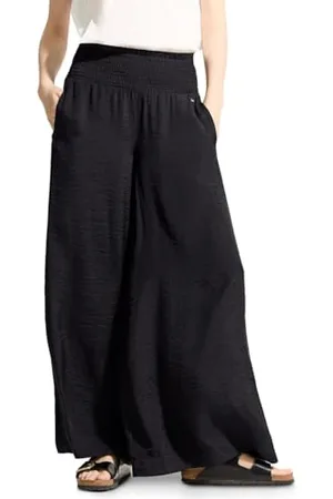 CECIL Damen B377883 Struktur Hose mit Wide Legs, Black, LW/30L
