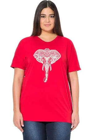 Ulla Popken Damen große Größen Übergrößen Plus Size T-Shirt mit Tierchendruck, Oversize