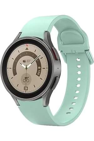 System-S Armband 20 mm aus Silikon für Samsung Galaxy Watch 5 4 Smartwatch in Grün