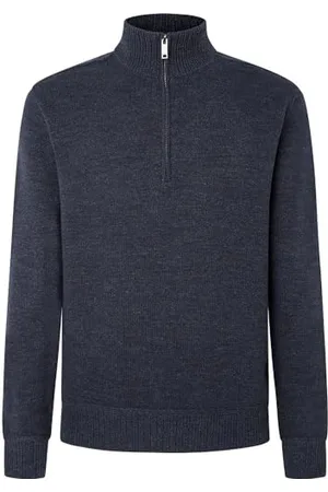 Hackett Herren Denim Knit HZIP Strickwaren, , L