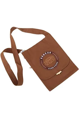 Lachineuse – Klassische buddhistische Tasche – Lotusblumenmuster – buddhistische Traditionen – Stofftasche – – 28 x 22 cm – Geschenkidee zum Geburtstag, zu Weihnachten
