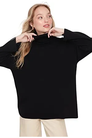 Trendyol Damen Rollkragenpullover, einfarbig, Oversize Sweatshirt, , 42