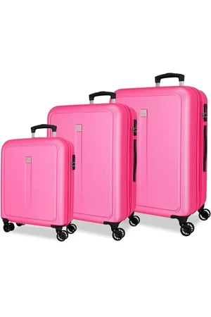 Roll Road Kambodscha Kofferset, Rosa, 55/65/75 cm, starr, 11,1 kg, seitlicher Kombinationsverschluss, ABS, 11,1 kg, 190 l, Handgepäck, Rosa, Talla única, Koffer-Set