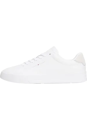 Tommy Hilfiger Herren Court Sneaker Detail Essential aus Leder, (White), 40