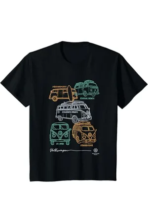 Volkswagen Kinder Campervans British Surfing Beaches für Kinder T-Shirt
