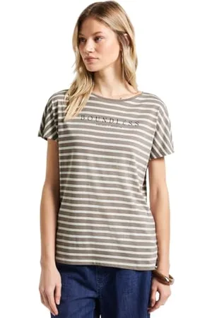 Street one Damen A323175 Streifenshirt mit Wording, , 46
