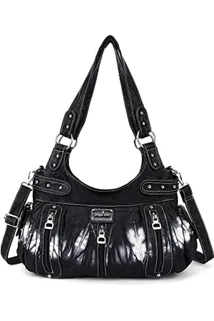 angel kiss Angelkiss Große Geldbörsen und Handtaschen für Damen, gewaschenes Kunstleder, Crossbody, Hobo, Umhängetasche, Handtasche, , Large