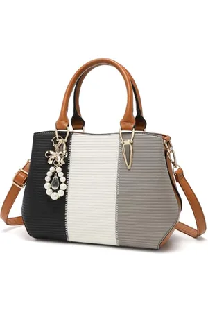 MISS LULÙ Damen Handtasche Mittelgroß mehrfarbig Umhängetasche Multicolor mit mehreren Innentaschen