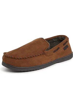 Dearfoams Herren Atmungsaktive Memory Foam Indoor/Outdoor Keaton Mokassin Hausschuhe mit weiter Passform, 41/43 EU