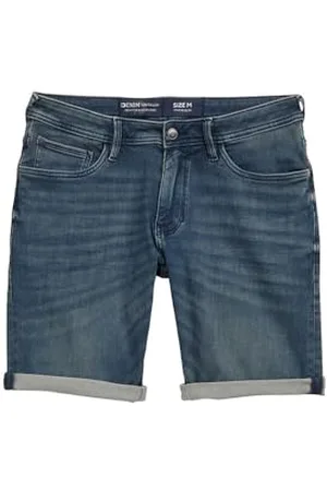 TOM TAILOR Herren 1044989 Bermuda Jeans Shorts, 10128-Overdyed Blue Denim, XXL