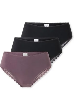 Schiesser Damen 3 Pack Rio Slip mit Spitze-Modern Multipacks Hipster-Höschen, Sortiert 3_182905, 44 (3er Pack)