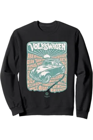 Volkswagen Beetle 70er Retro British Towns Cities Poster Sweatshirt