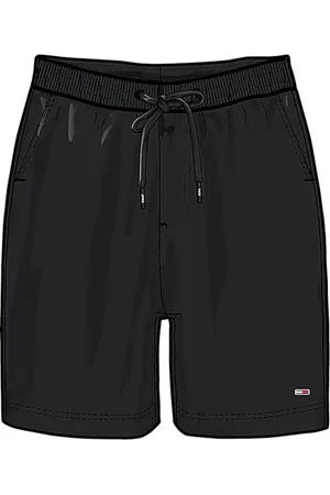 Tommy Hilfiger Herren Sweatshorts Flag Beach mit Tunnelzug, Schwarz (Black), S