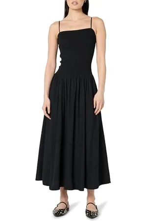 THE DROP Florencia Smocked Bodice Linen Maxi Dress Maxikleid, , M
