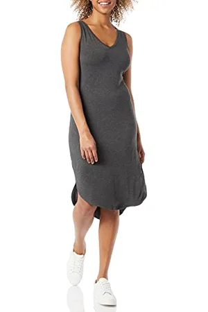 Amazon Damen Ärmelloses Midikleid aus Jersey mit V-Ausschnitt und normaler Passform (zuvor Daily Ritual), , L