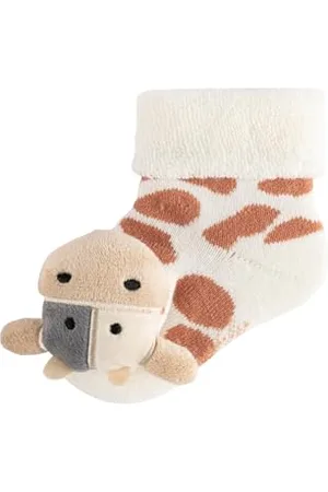 Sterntaler Baby Socken mit Umschlag - niedliche Socken mit Innenfrottee und aufgesetztem Kuh Kopf mit Rassel - Rasselsöckchen - hoher Baumwollanteil - Unisex Strümpfe - , Größe 16