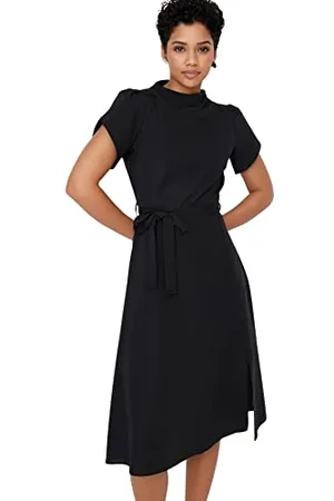 Trendyol Damen Midi, A-Linie, Normale Passform, gewebtes Kleid, , s