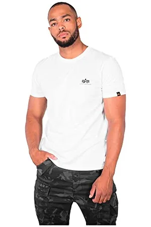 Alpha Industries Herren Basic T Small Logo T-Shirt, Blickdicht, White, M