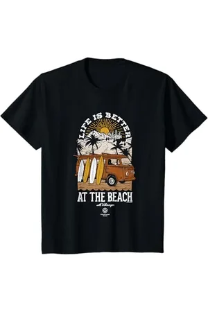 Volkswagen Kinder Typ 2 T2 Campervan Life Is Better At The Beach Kids T-Shirt