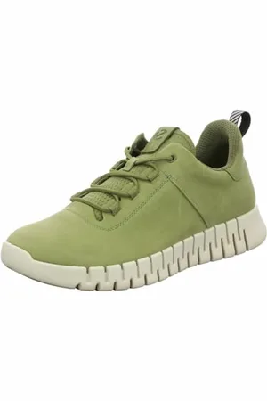 Ecco Herren Low Sneaker Gruuv Grün Glattleder, Größe:47, Farbauswahl:grün