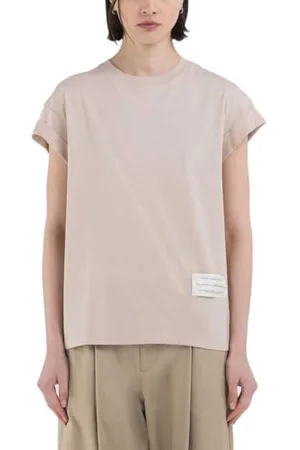 Replay Damen T-Shirt Kurzarm aus Baumwolle, (Beige), XL